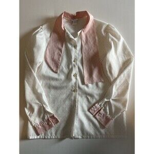 Vintage Koret White and Pink Women’s Blouse 12